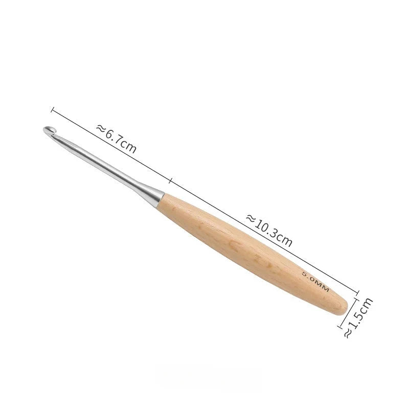 Garnzeit 13-teiliges Häkelnadel-Set aus Holz – Größen 3 bis 12 mm, polierter Griff